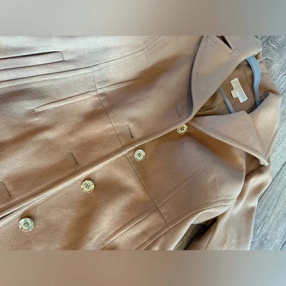 Michael Kors Camel Wool Blend Trench Coat